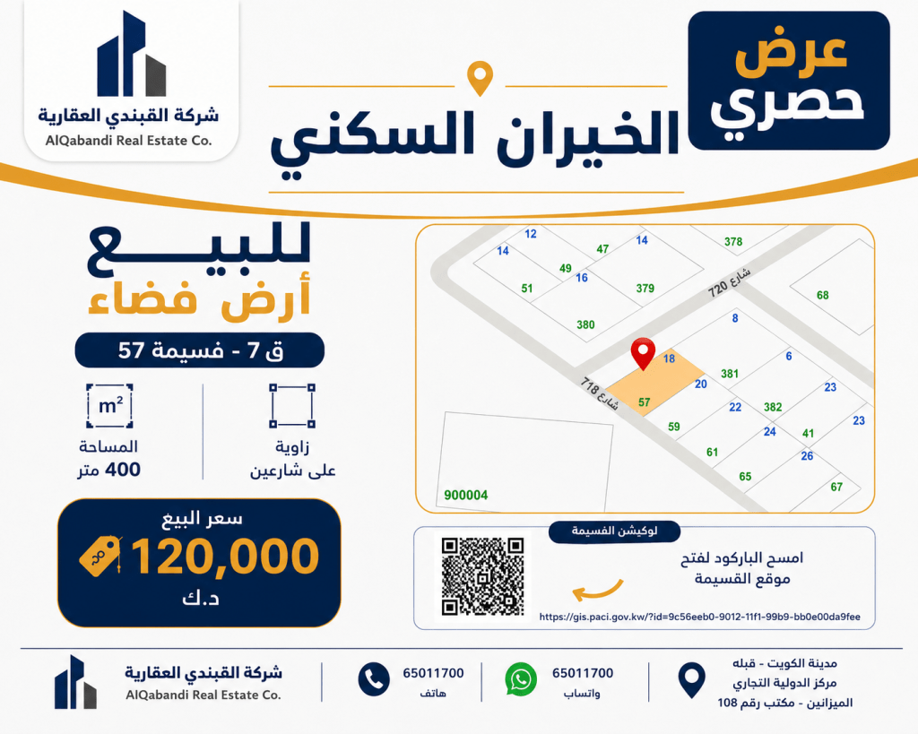 أرض  للبيع في الخيران السكنية