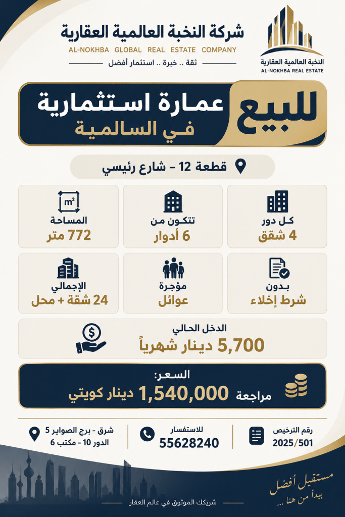 عمارة  للبيع في السالمية