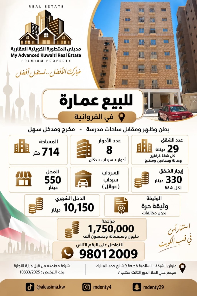 عمارة  للبيع في الفروانية