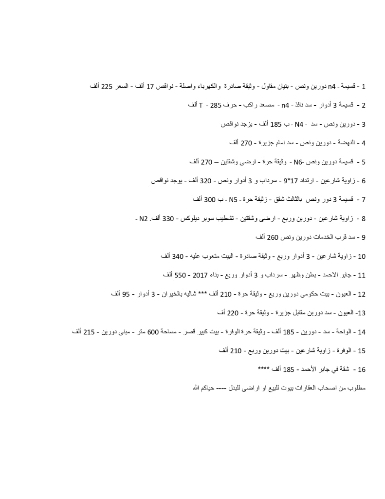 بيت  للبيع في المطلاع